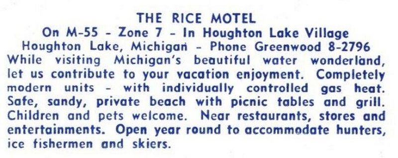 Rice Motel (South Bay Motel Apartments) - Vintage Postcard